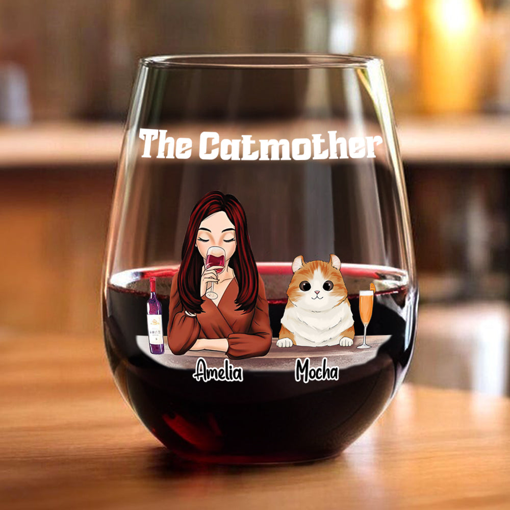 The Catmother For Cat Lover Wine Glass TH10 892811