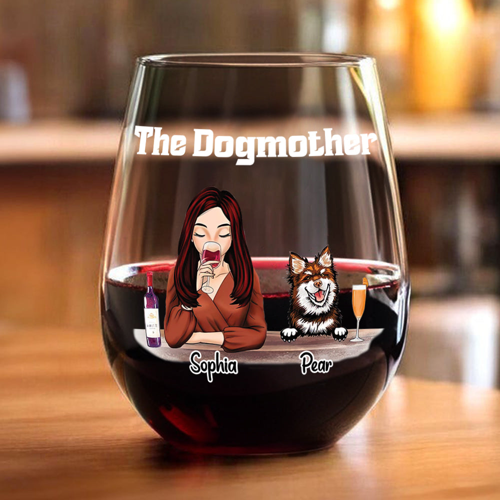 The Dogmother For Dog Lover Wine Glass TH10 892807