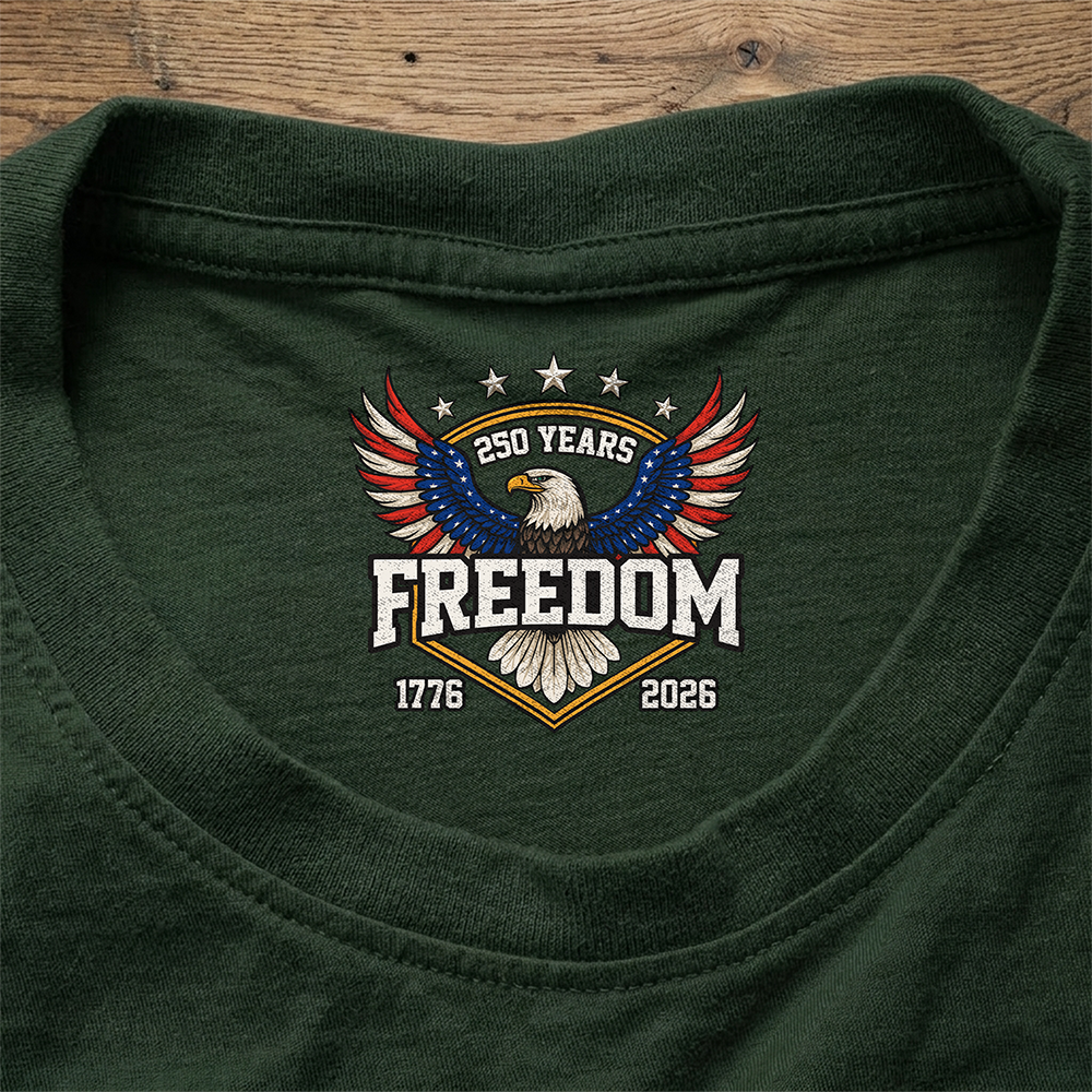 250 Years of Freedom 1776–2026 Anniversary Neck Print Shirt Patriotic Gift CH07 910920