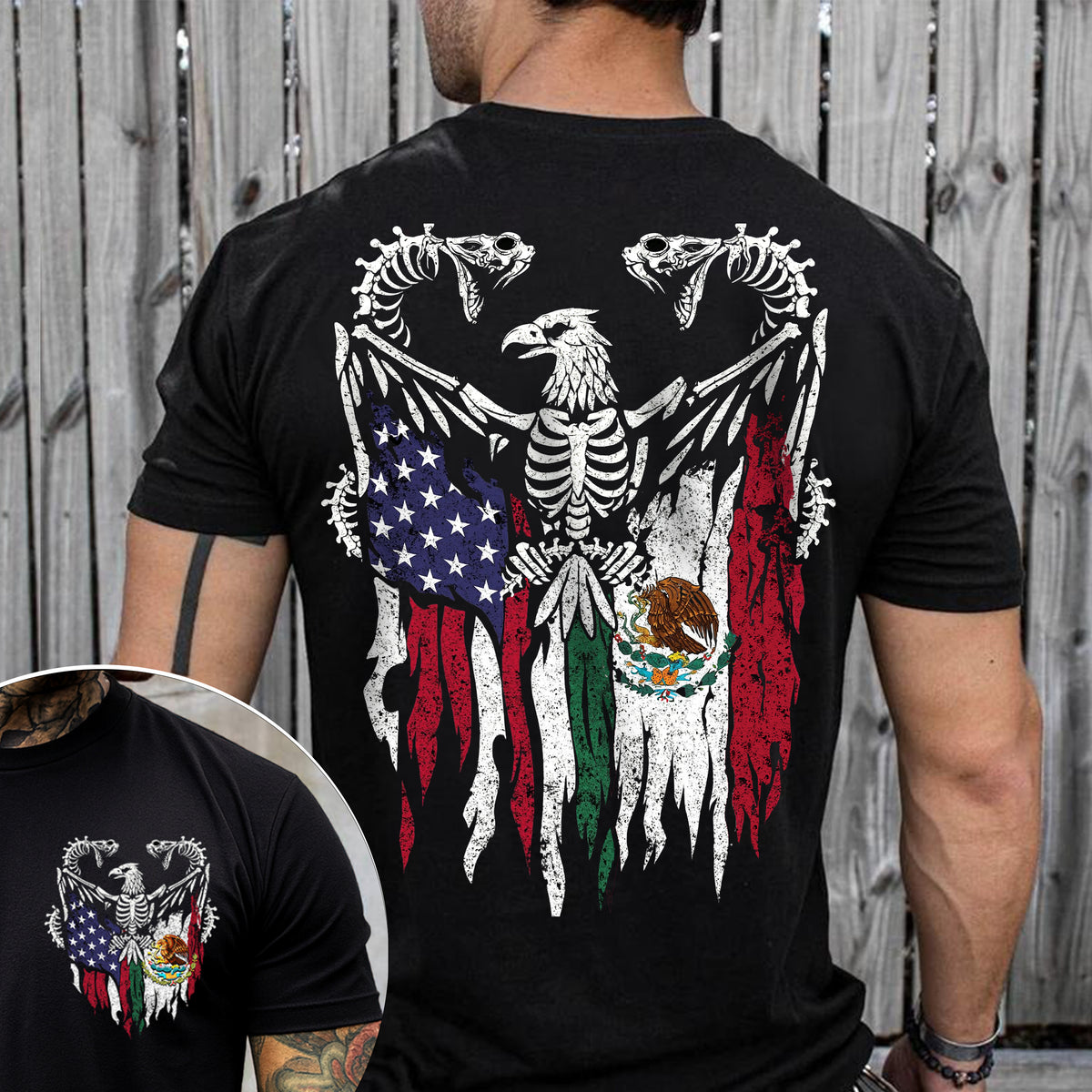 Mexico America Flag Back & Front Shirt HO82 N369 894968