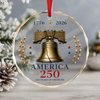 Personalized We The People US 250th Anniversary 1776–2026 Eagle Glass Ornament – Custom Patriotic Christmas Gift TH10 170689