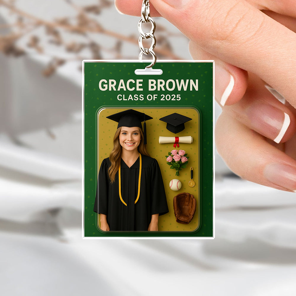Custom Photo 3D Graduation Action Figure Acrylic Keychain HO82 893904