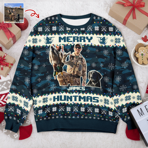 Custom Photo Duck Hunting Lovers Ugly Sweater LM32 897243