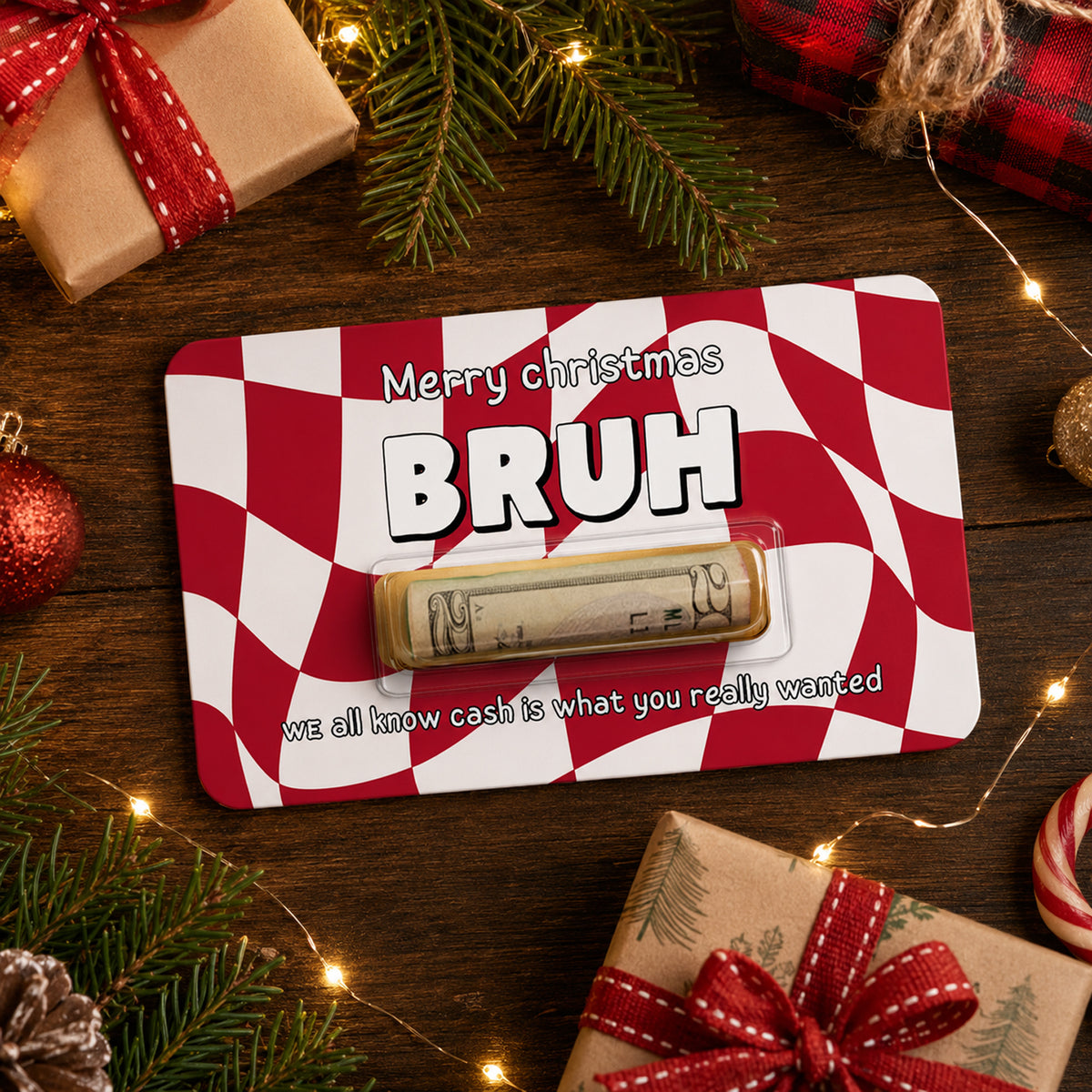 Merry Christmas Bruh Funny Money Holder Card Gift For Birthday, Holiday, Christmas LM32 669725