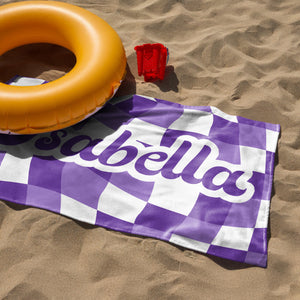 Personalized Vans Checker Pattern In Retro Style Beach Towel HA75 892798