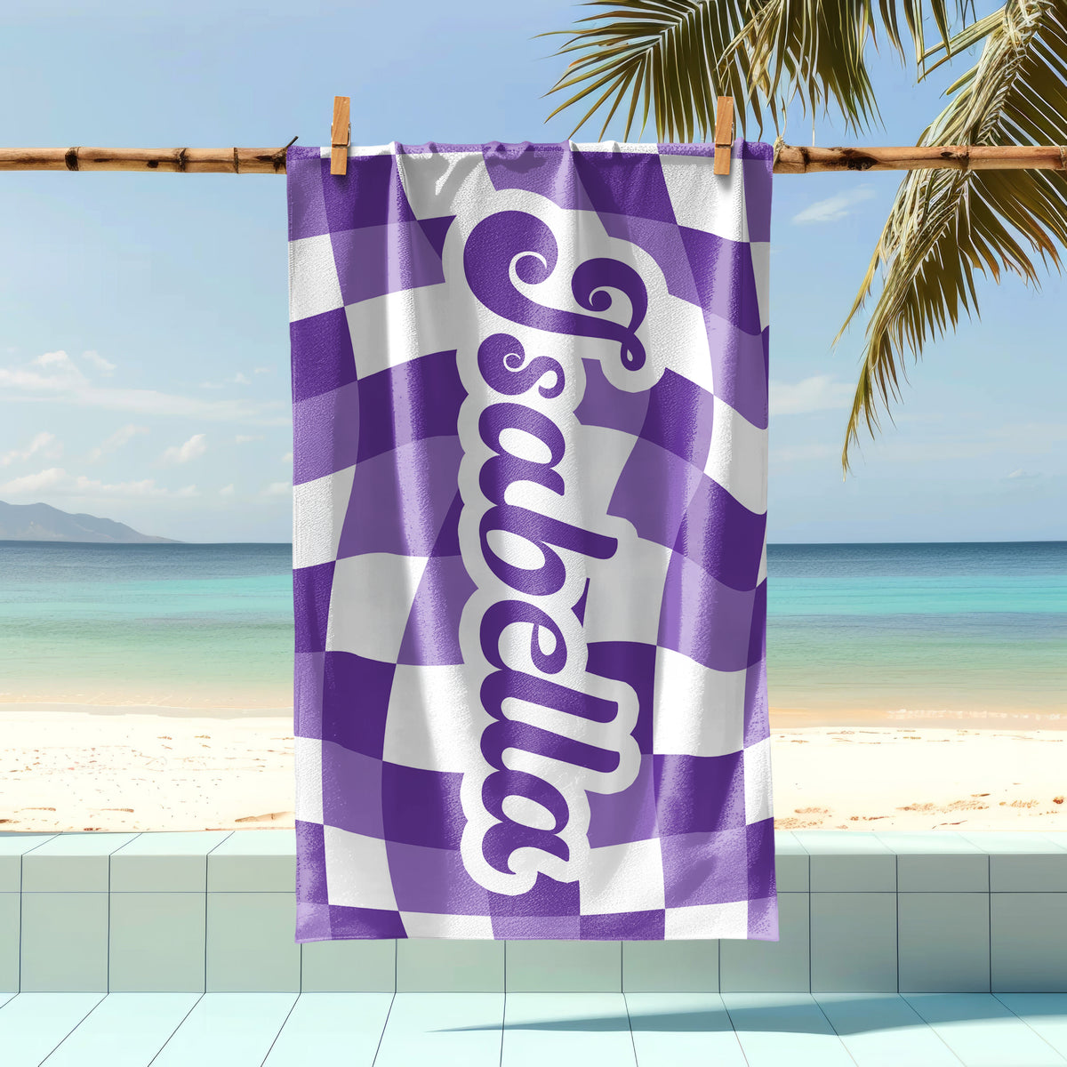 Personalized Vans Checker Pattern In Retro Style Beach Towel HA75 892798