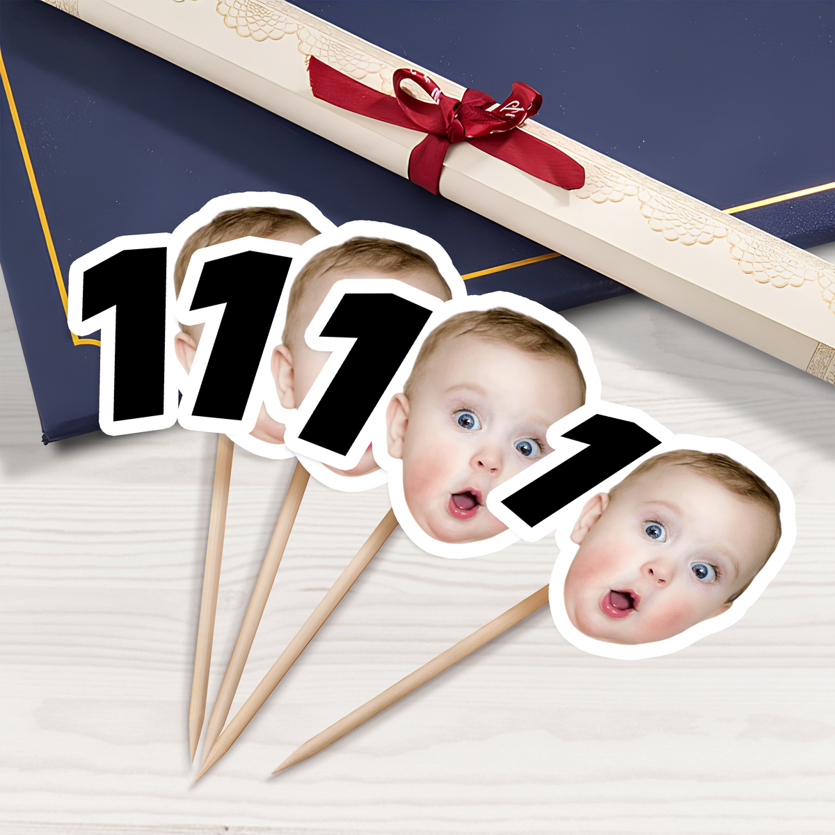 Custom Face Photo And Age For Birthday Party Cupcake Toppers TH10 892593