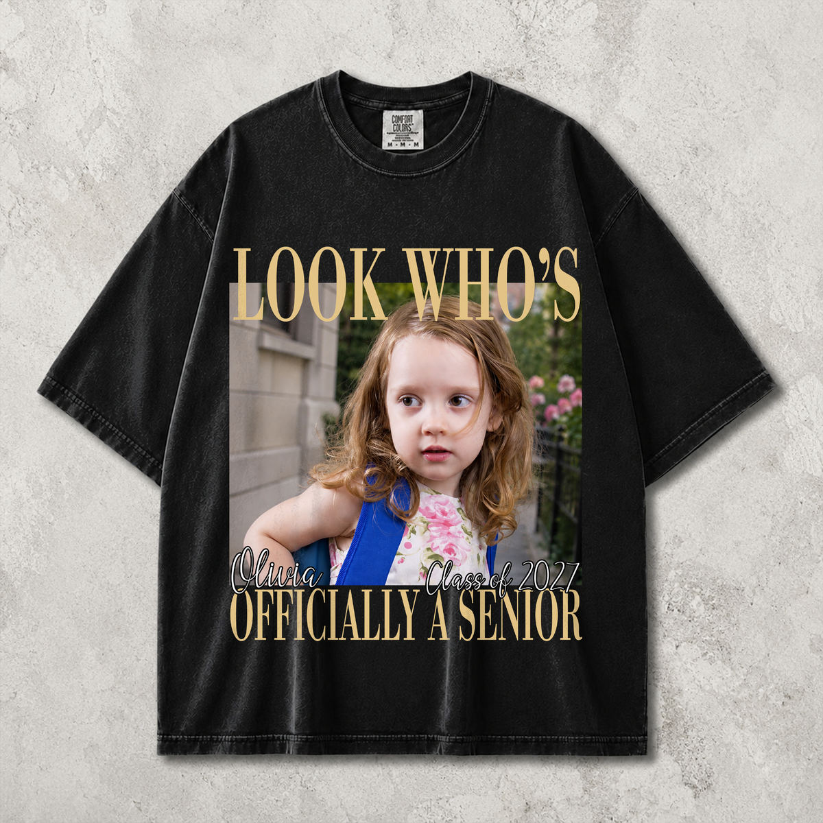 Custom Vintage Photo Look Who's Officially A Senior Class of 2027 Comfort Shirt CH07 180274