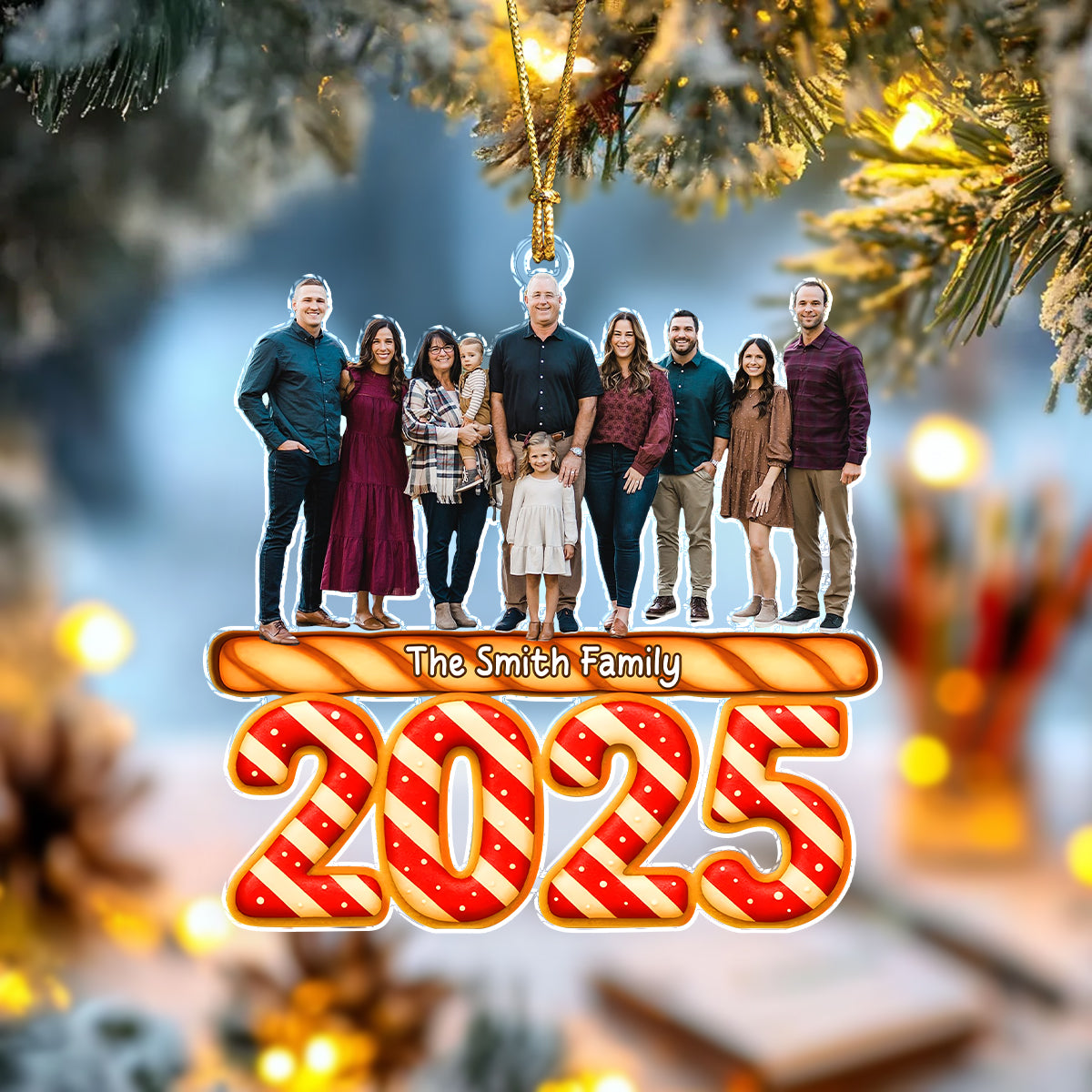 Custom Photo Candy Family Together Christmas Acrylic Ornament HA75 897962