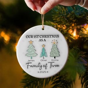 Personalized First Christmas As A Family Ceramic Ornament For Christmas TH10 894985