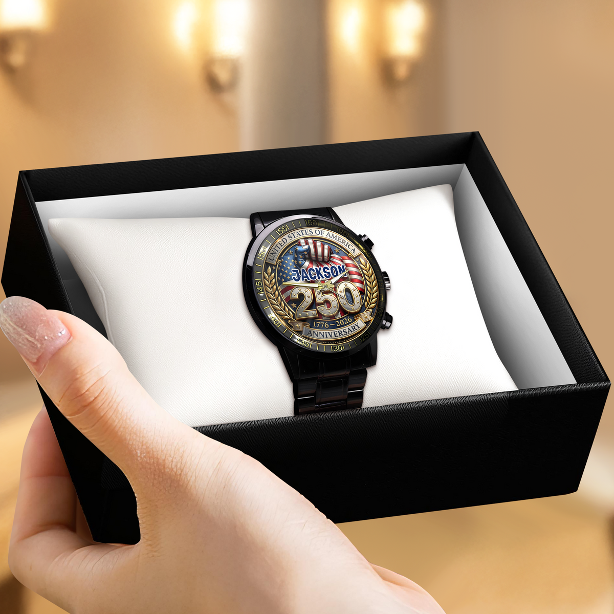 Custom Name America 250th Anniversary 1776 - 2026 Patriotic Wrist Watch CH07 911164