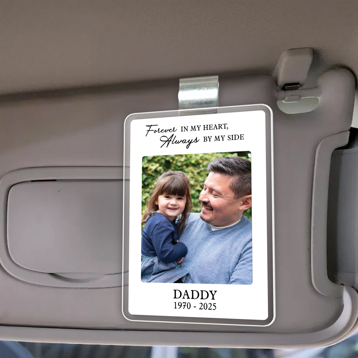 Personalized Memorial Photo Car Visor Clip, Loss Of Dad Gift, Sympathy Gift for Loss of Loved Ones, In Loving Memory, Family Memorial Gifts HO82 900750
