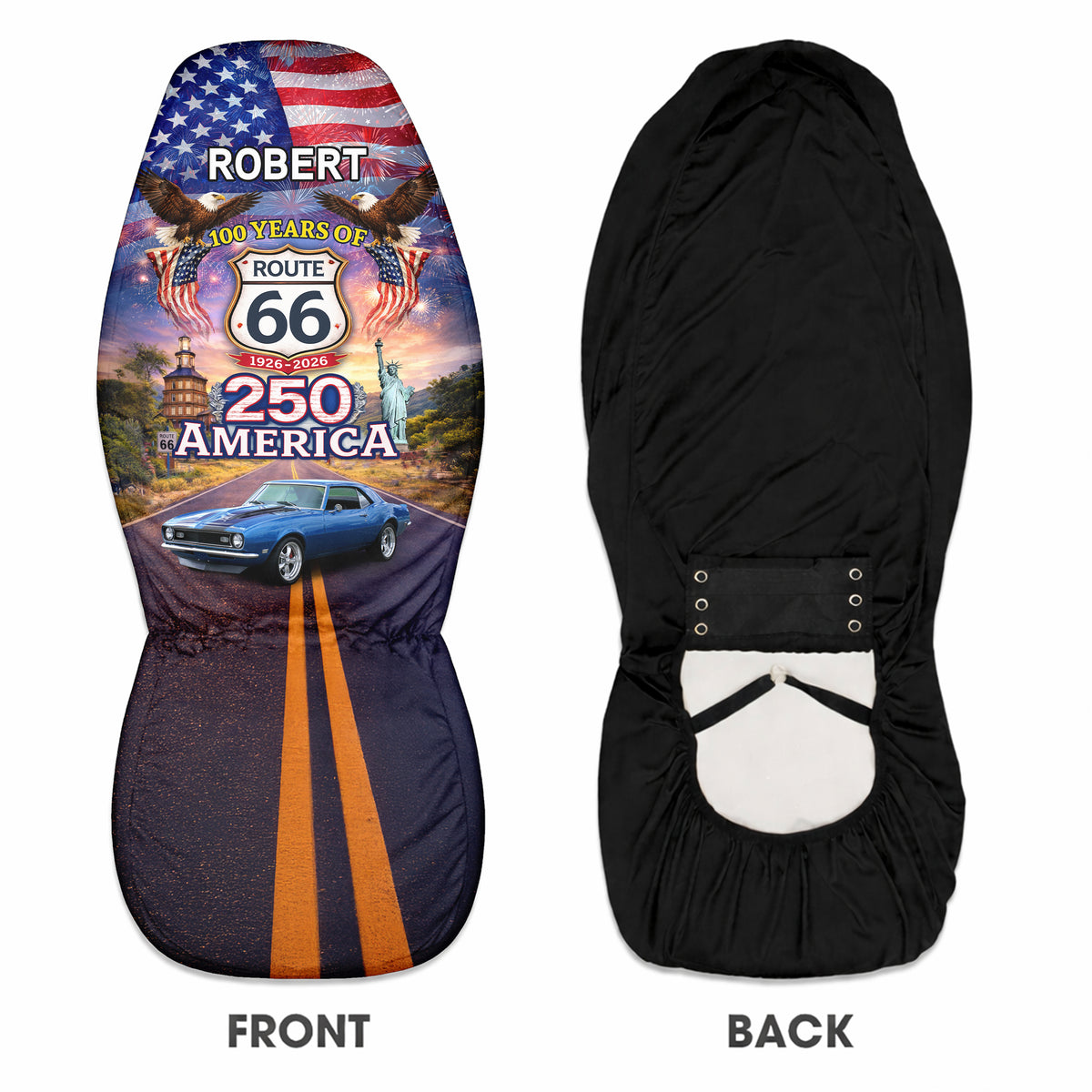 Custom Car Photo Celebrate 100 Years of Road Route 66 US 250th Anniversary Car Seat Cover HO82 902088