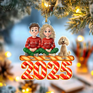Personalized Candy Family Together Christmas Acrylic Ornament HA75 897978