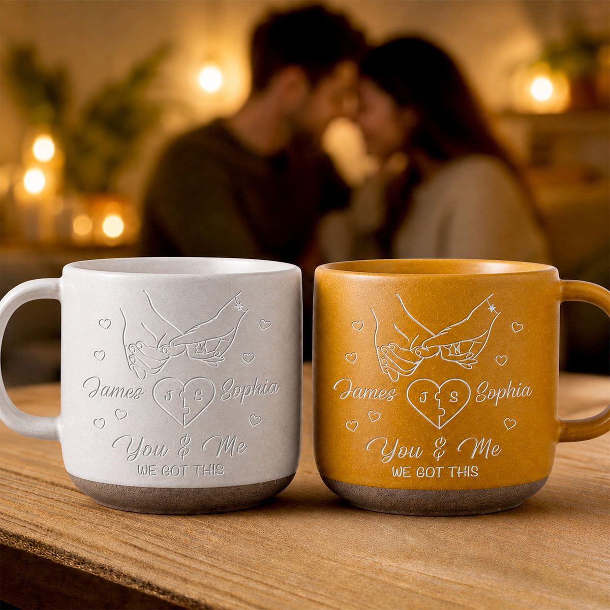 You & Me We Got This Personalized Engraved Pottery Mug Gifts For Couples CH07 180294