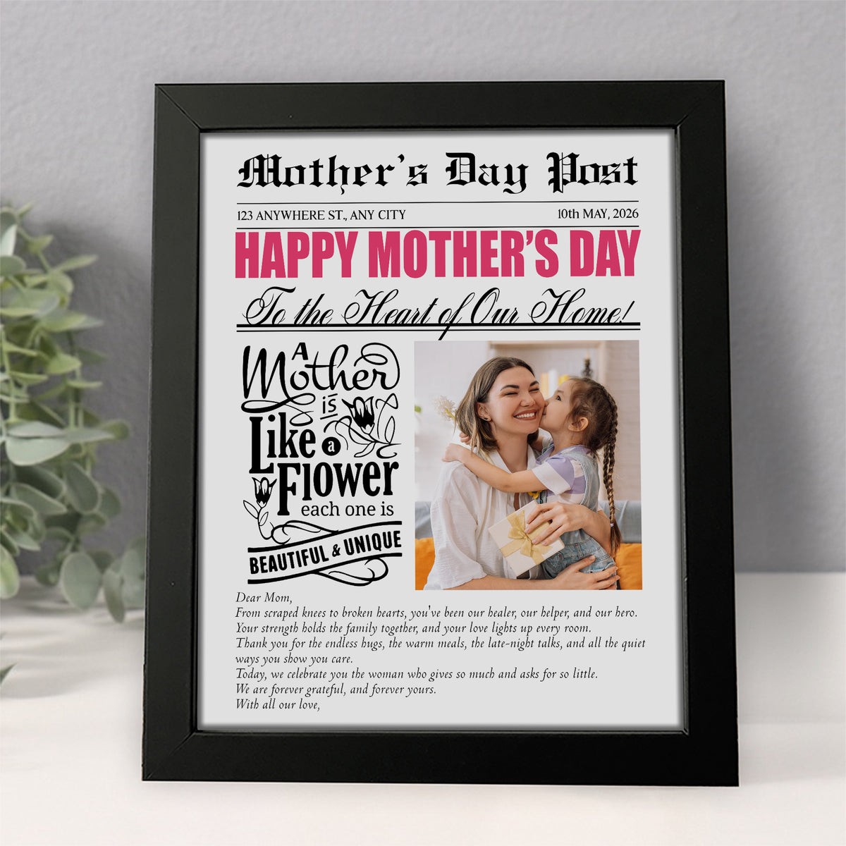 Custom Photo A Mother Is Like a Flower Picture Frame Mother's Day Gift HA75 920684
