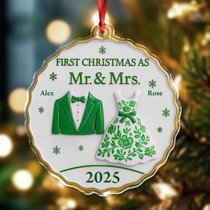First Christmas As Mr And Mrs - Personalized Acrylic Ornament Couple Gift CH07 899098