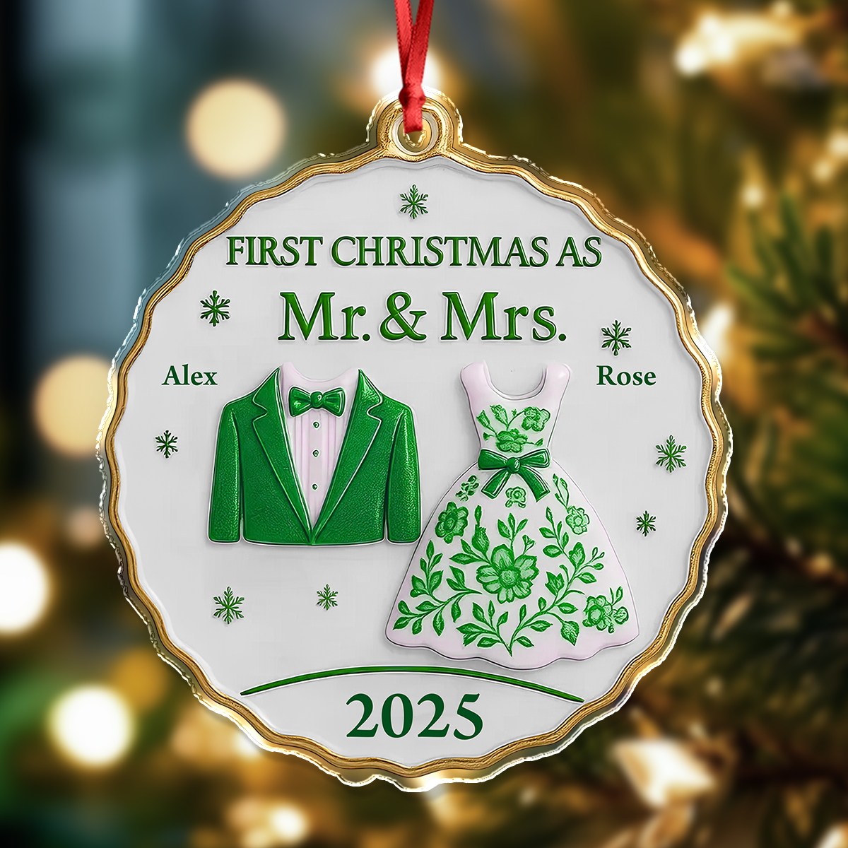 First Christmas As Mr And Mrs - Personalized Acrylic Ornament Couple Gift CH07 899098