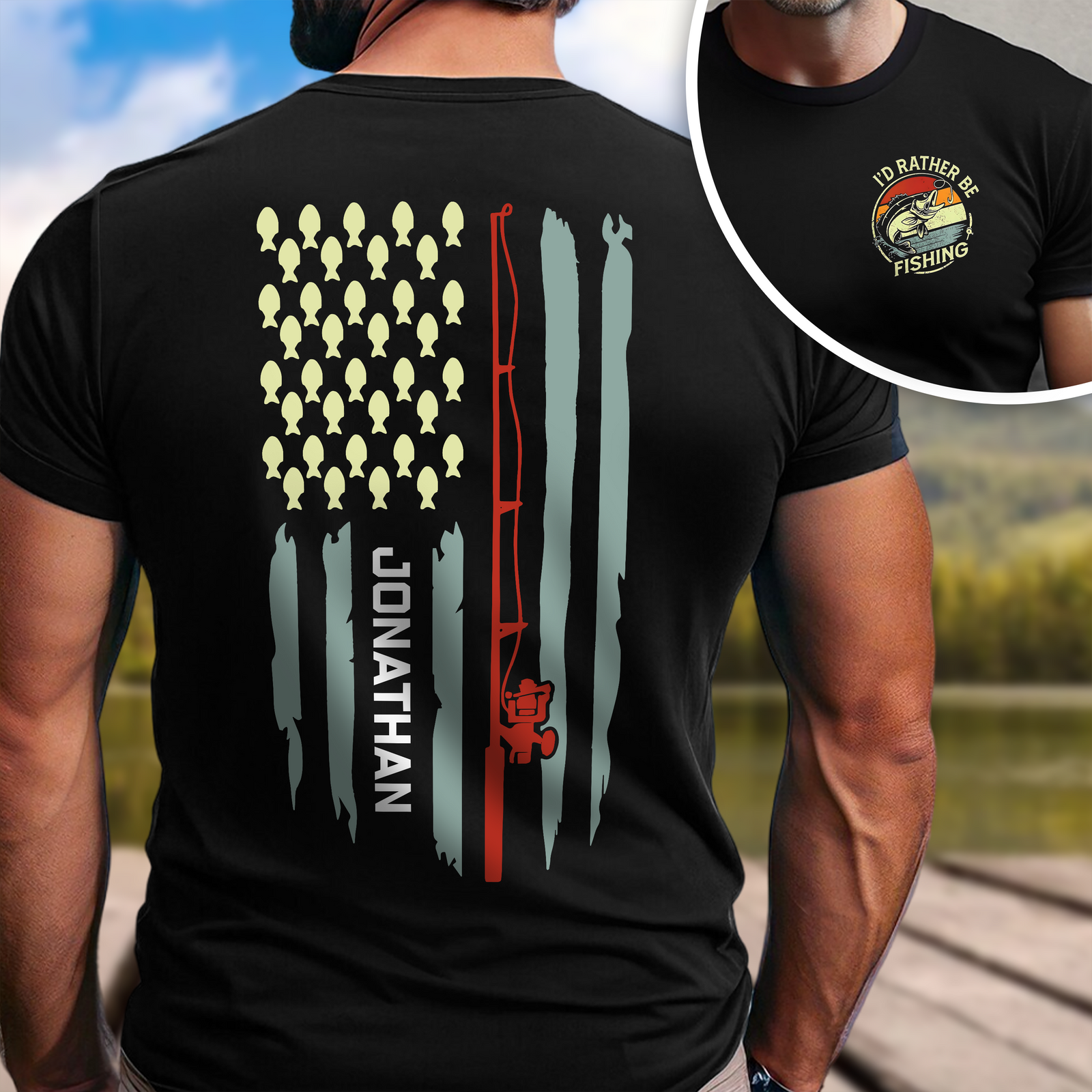 Personalized Fishing Back & Front Shirt, Birthday Fathers Day Gift For Dad, Men, Husband, Him HO82 900904