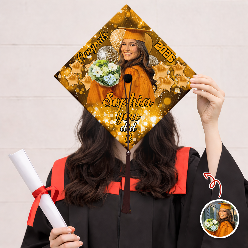 Custom Photo Class Of 2026 Personalized Graduation Cap Topper HA75 920616