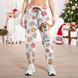 Personalized Dog With Paw 3D Effect Sweatpants For Christmas TH10 896623