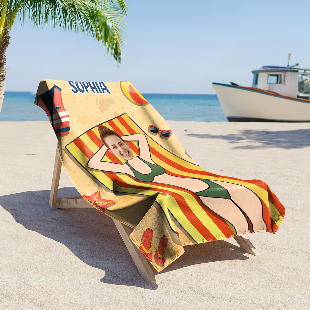 Custom Funny Photo Beach Towel Summer Holiday Gift CH07 895802