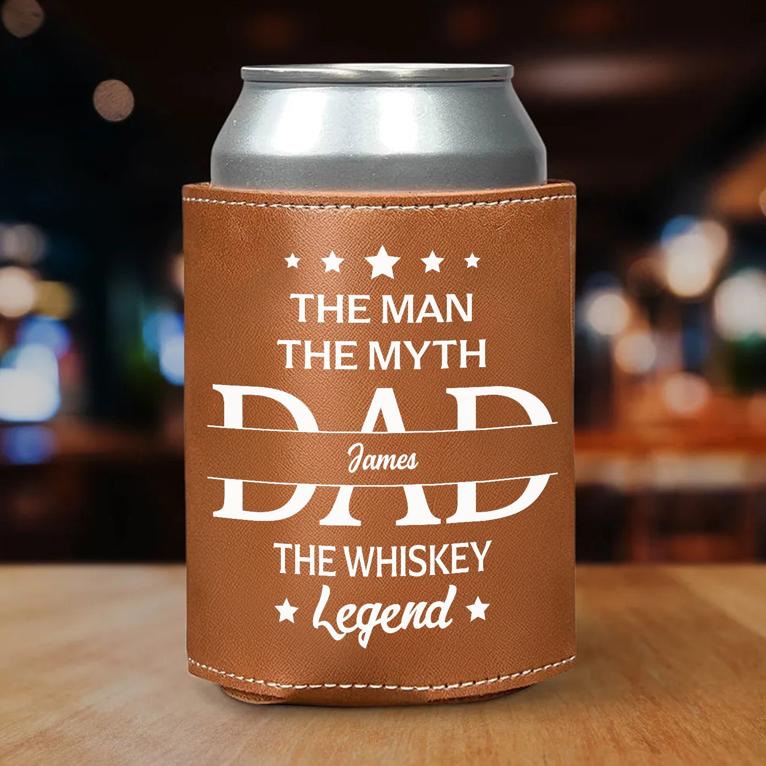Personalized Gift To Dad The Man The Myth The Legend Leather Can Cooler Holder HO82 894092