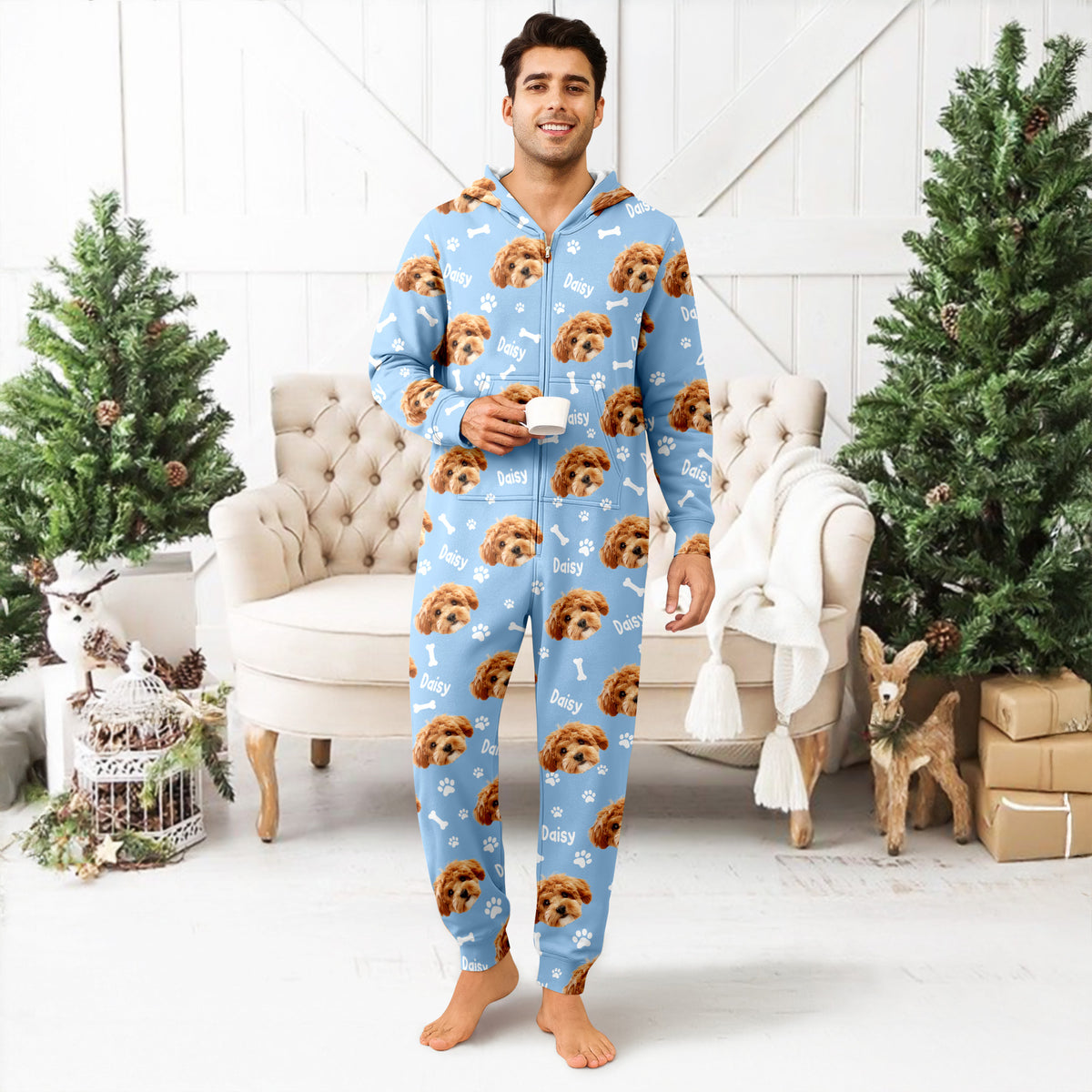 Custom Pet Photo Onesie Pajamas Gift For Pet Lovers CH07 899666