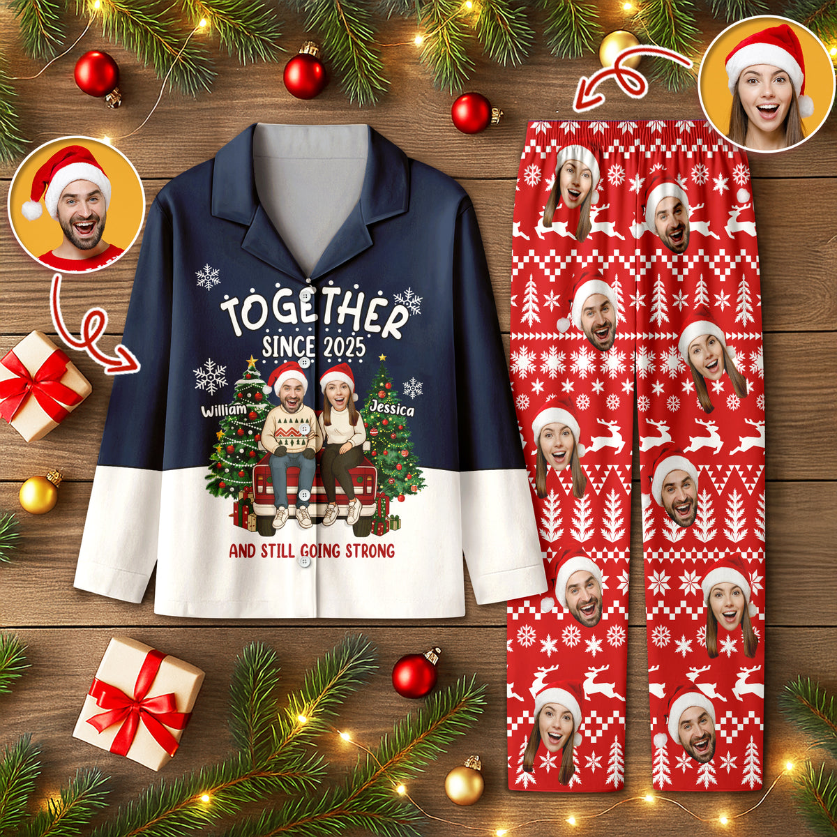 Custom Face Photo Together Since Pajamas For Couple TH10 896045