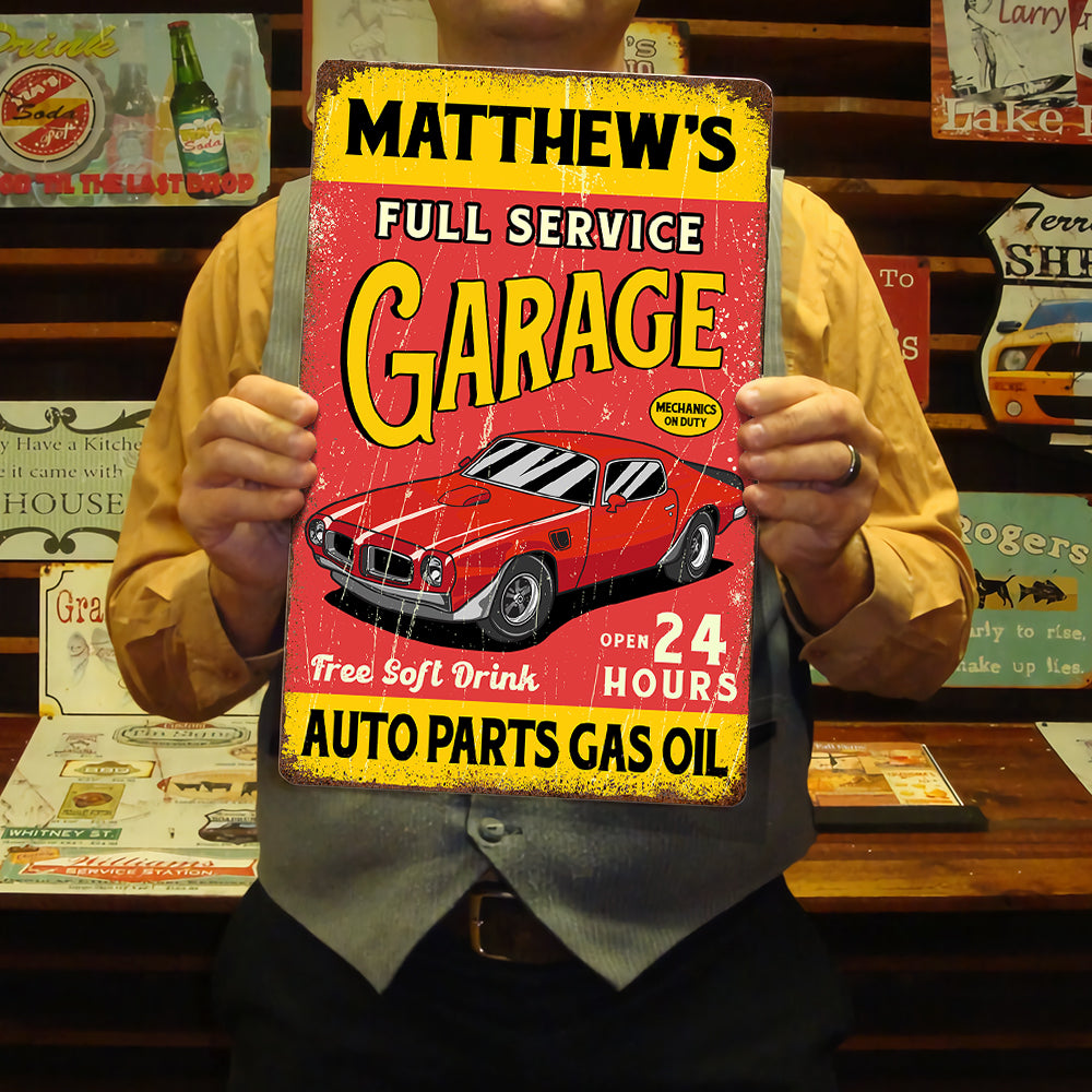 Custom Car Photo Full Service Garage Signs - Personalized Metal Sign CH07 896234