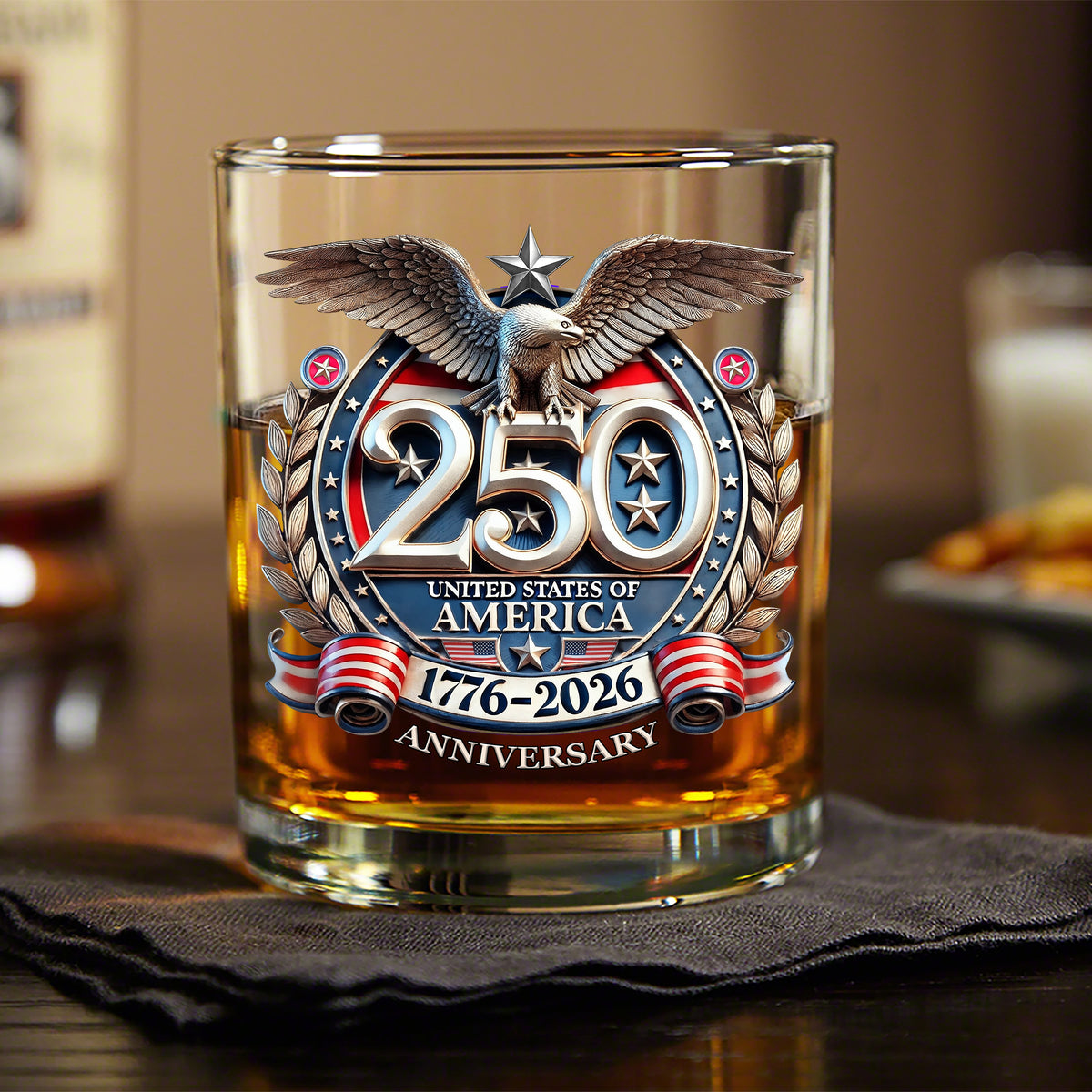 USA Eagles 250th Anniversary Semiquincentennial 1776-2026 Whiskey Glass LM32 899023