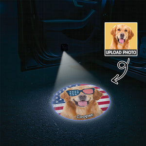 Custom Proud Patriotic Dog Photo Car Door Projector Light HO82 894358