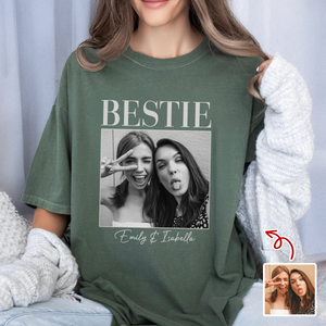 Custom Photo and Name Bestie Vintage Comfort Shirt For Best Friend LM32 895509