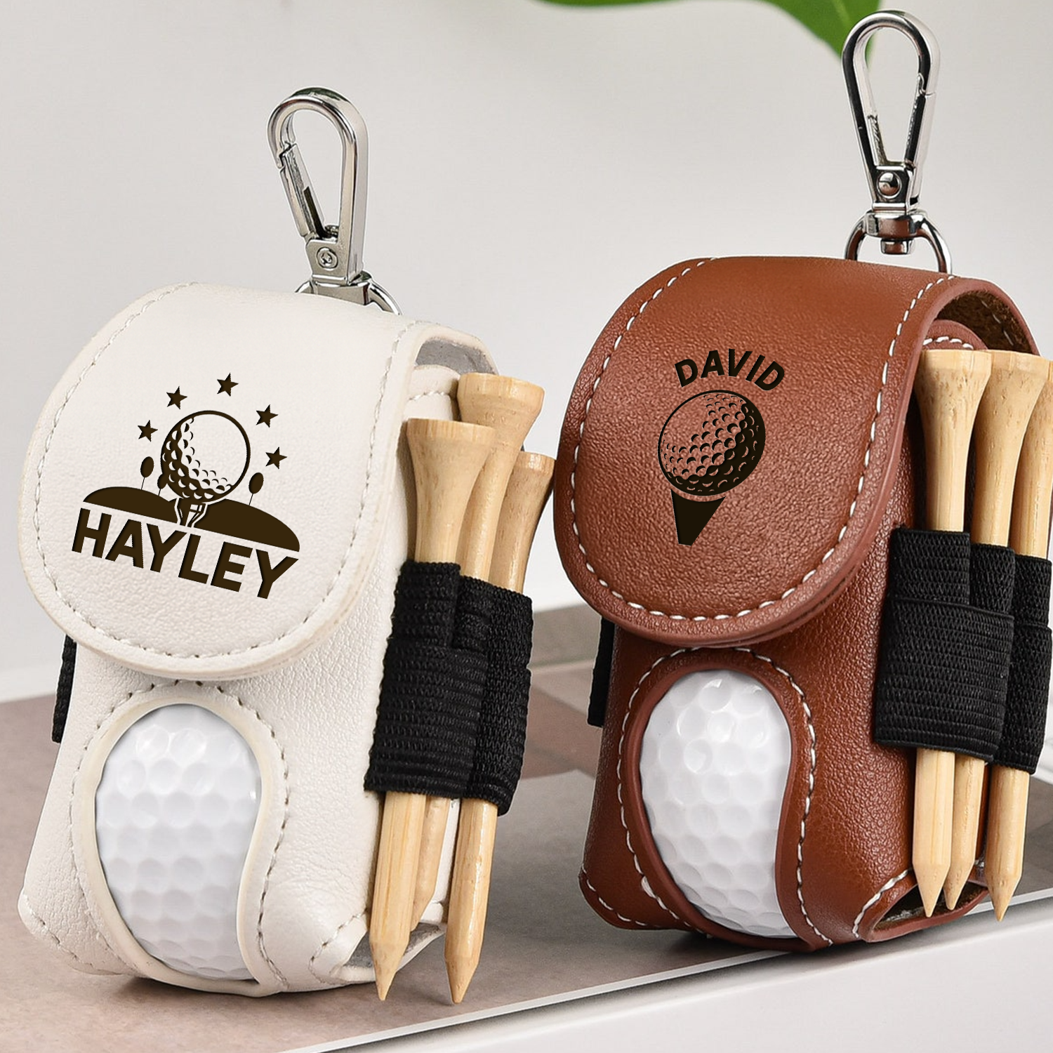 Custom Name Leather Golf Ball Bag Gift For Golfer Lovers CH07 899328