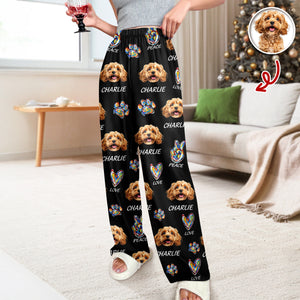 Custom Photo Peace, Love, Dog Sweatpants HA75 897678