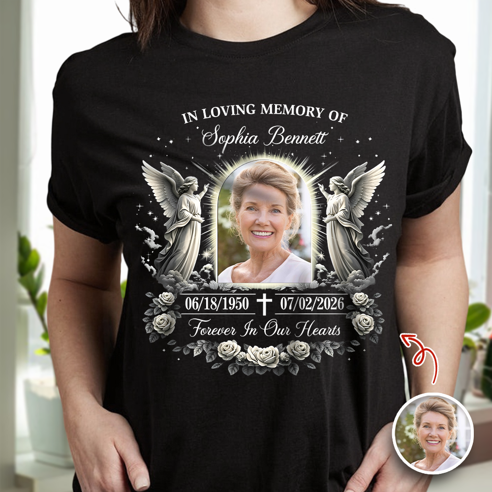 Custom Photo In Loving Memory Memorial Dark Shirt CH07 180166