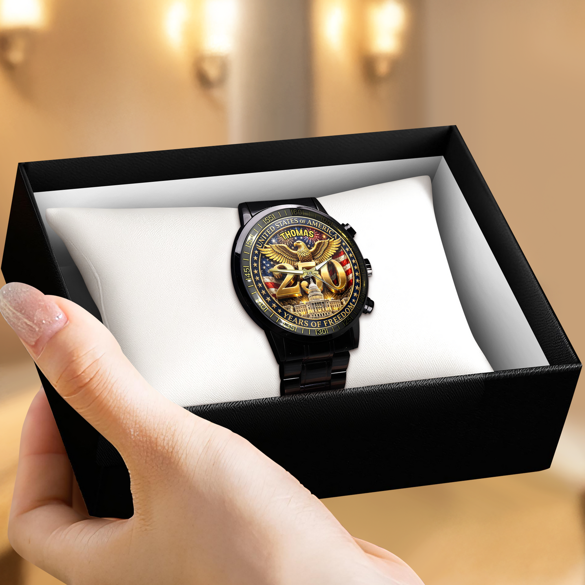 Custom Name United States Of America 1776-2026 Patriotic Eagle Wrist Watch CH07 911168