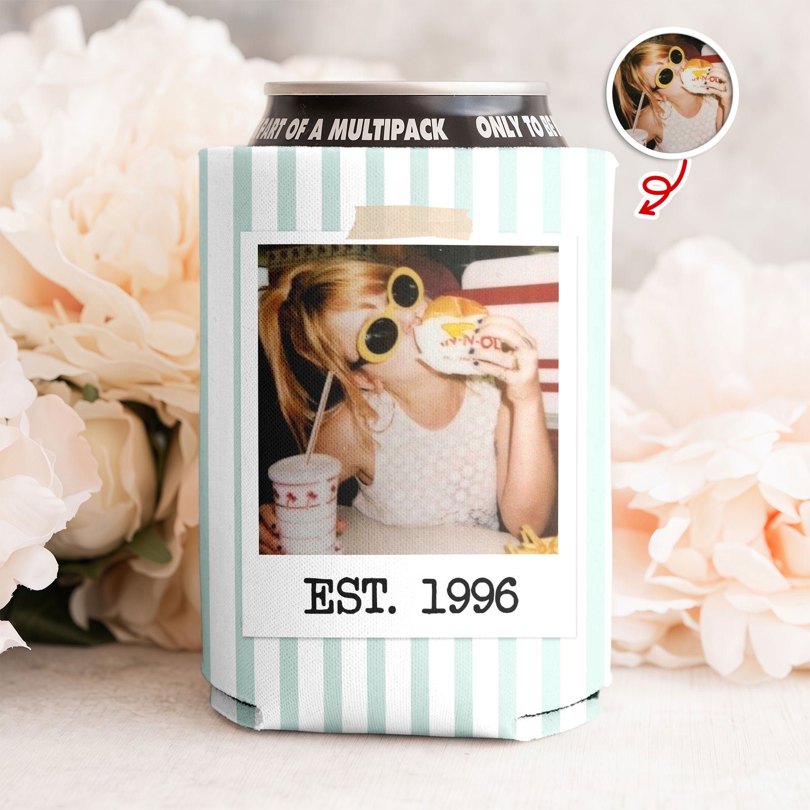 Personalized Childhood Photo Birthday Can Cooler, Custom Photo Birthday Can Coolers, Birthday Drink Holder HO82 903008