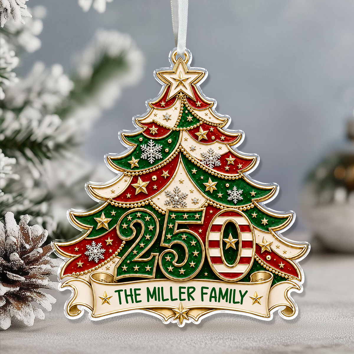Personalized Custom Family Name, Christmas Home For The Holidays, Acrylic Ornament TH10 170663