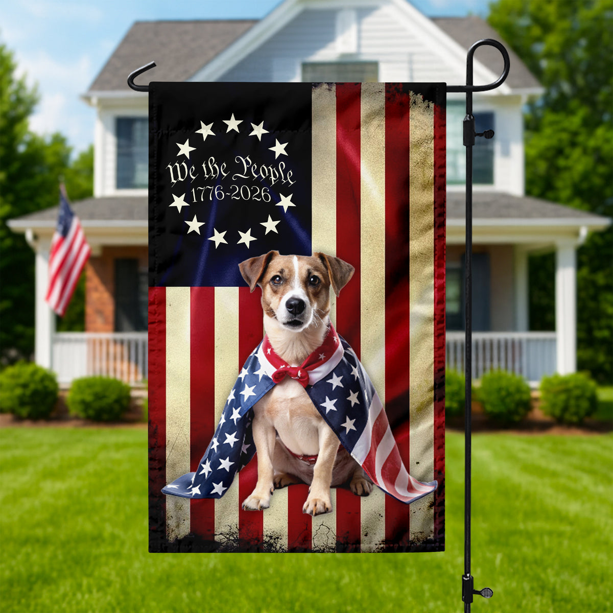 Custom Photo My Dog Loves USA 250 Garden Flag HA75 898906
