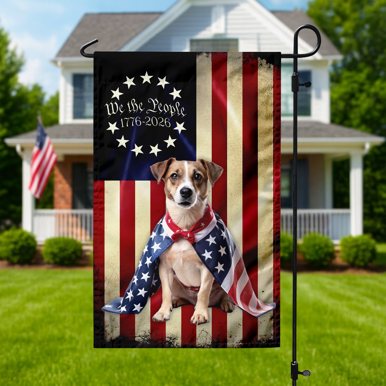 Custom Photo My Dog Loves USA 250 Garden Flag HA75 898906