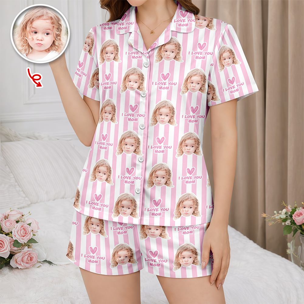 Custom Funny Face I Love You Best Dad, Mom Ever Short Pajamas, Family Gift LM32 669819