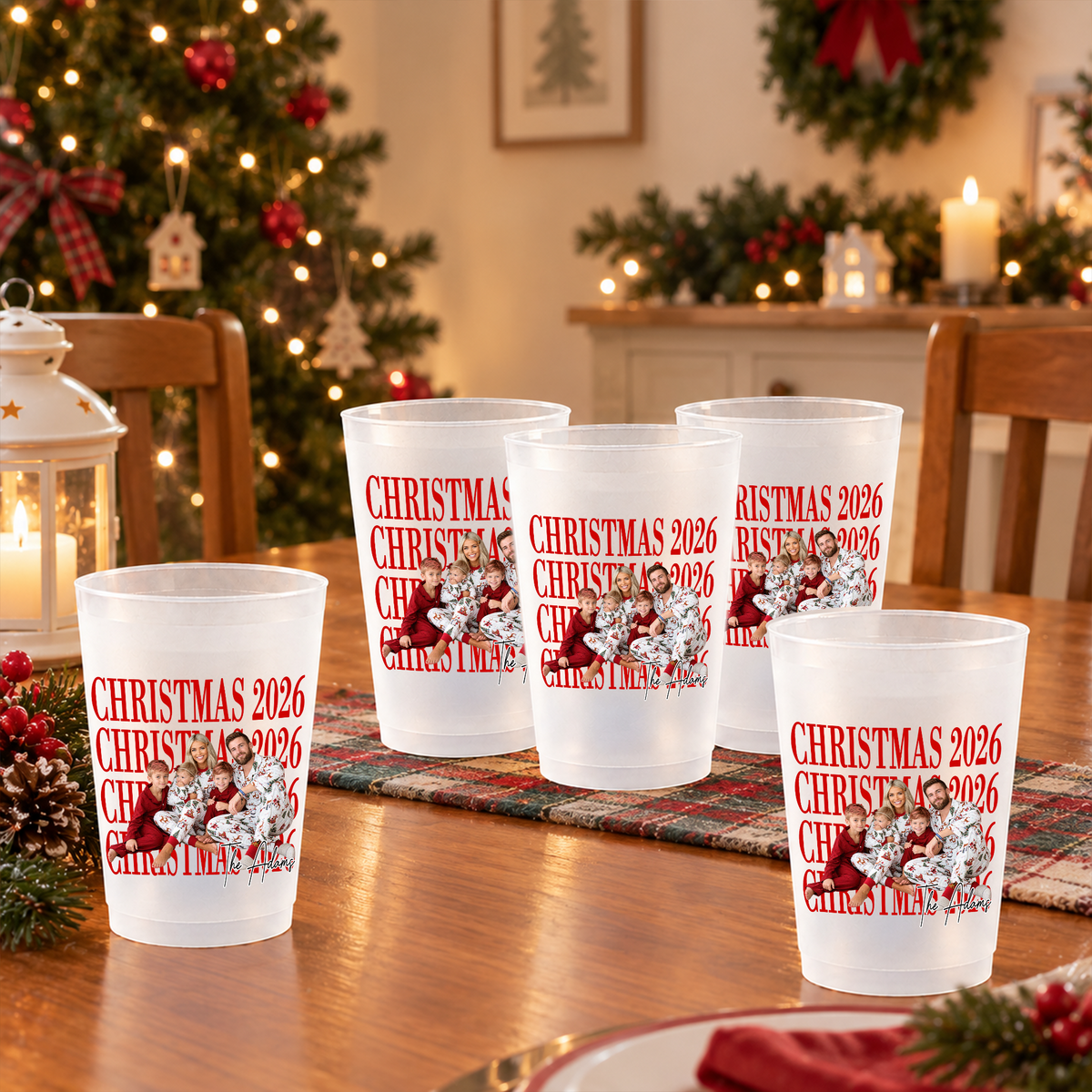 Personalized Family Photo Christmas Cup Holiday Gift, Christmas Party Cup TH10 171121