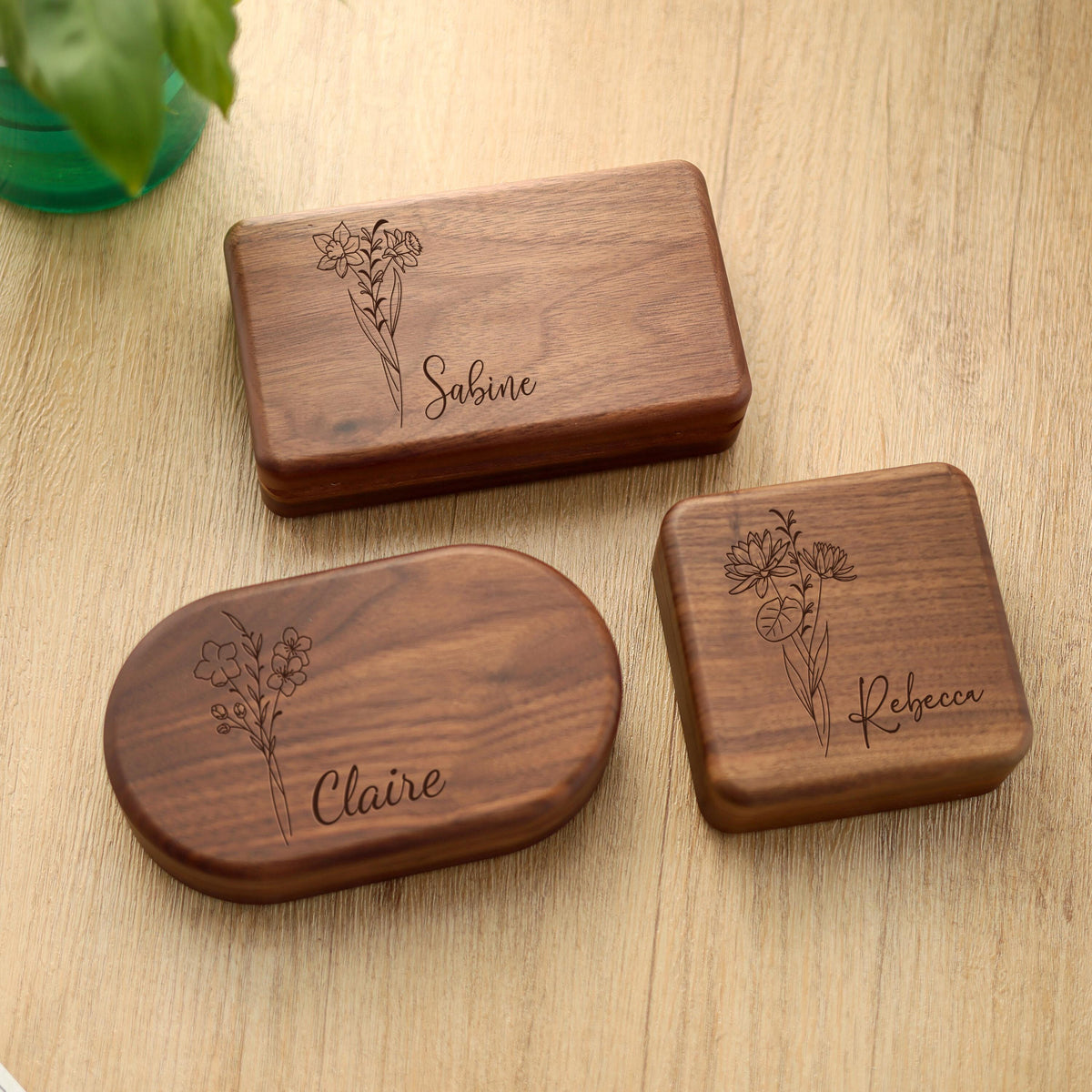 Personalized Engrave Wood Jewelry Box for Women/ Bridal Party Gifts/ Mother's day Gift/ Birthday Anniversary Gift HA75 920590