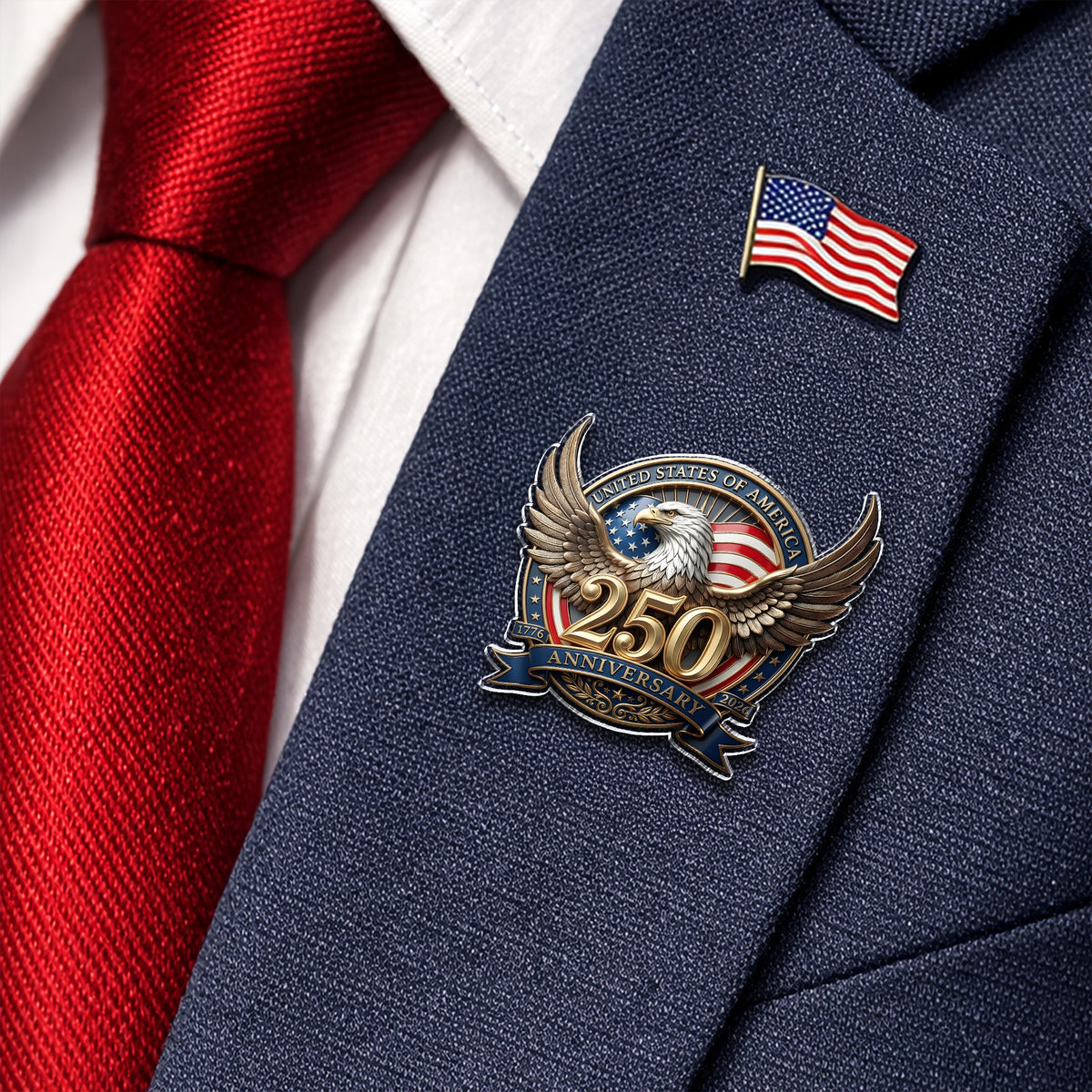 Eagles Flag USA 250th Anniversary Patriotic Acrylic Pin LM32 899529