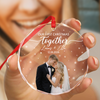Custom Photo Our First Christmas As Mr & Mrs Glass Ornament LM32 669831
