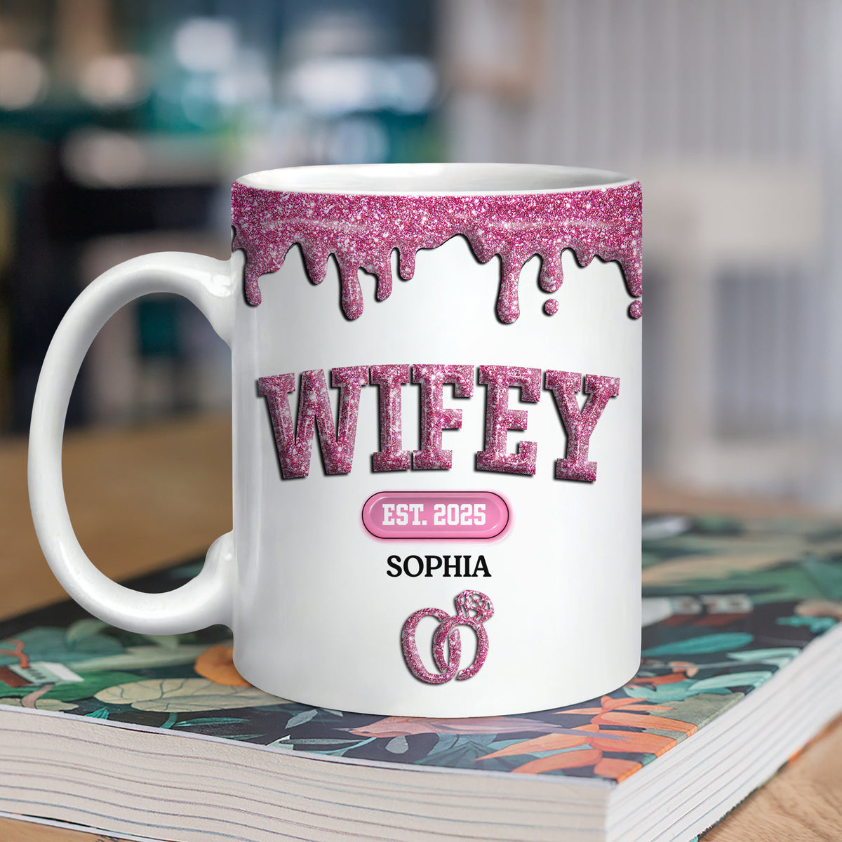 Custom Name Wifey And Hubby 3D Inflated Effect Mug Valentine's Gift TH10 896971