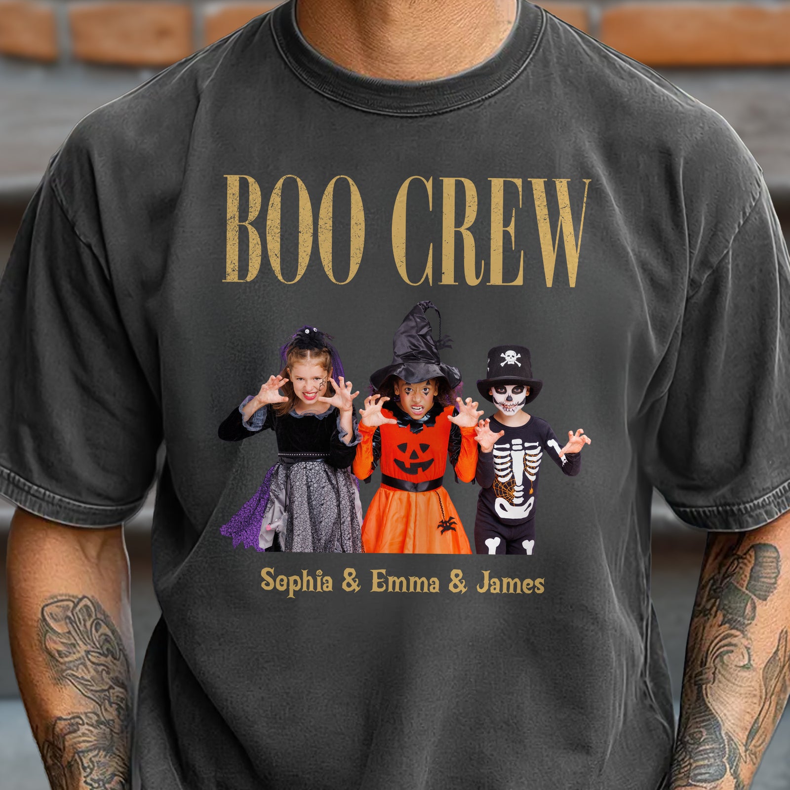 Custom Kid Photo Halloween Boo Crew Comfort Shirt HO82 903168