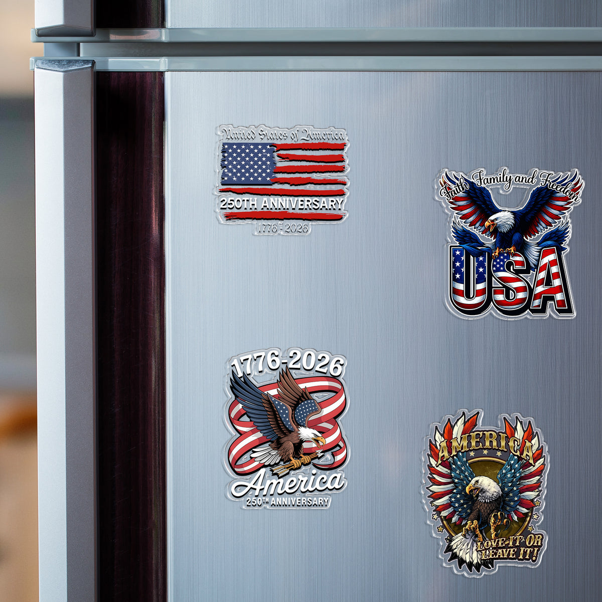USA 250th Anniversary America 1776-2026 Eagle Us Flag Acrylic Magnet HA75 898752