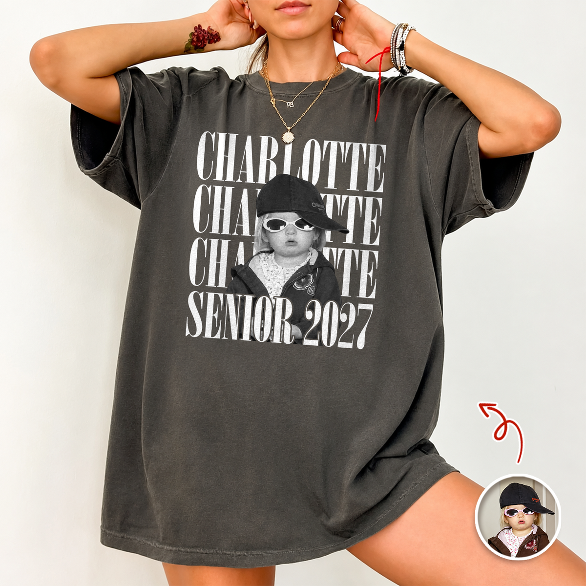 Custom Photo & Name Vintage Senior 2027 Comfort Shirt TH10 170597